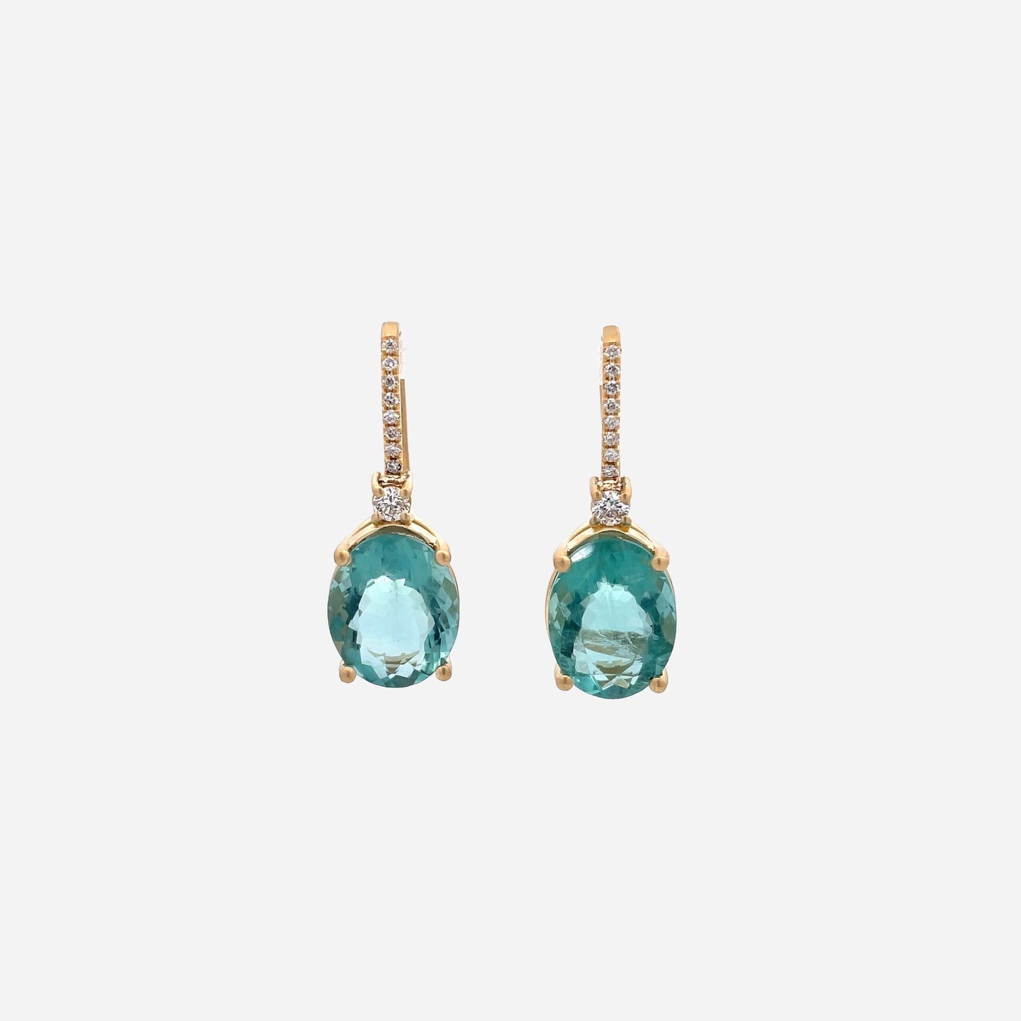 Apatite and Diamond Earrings
