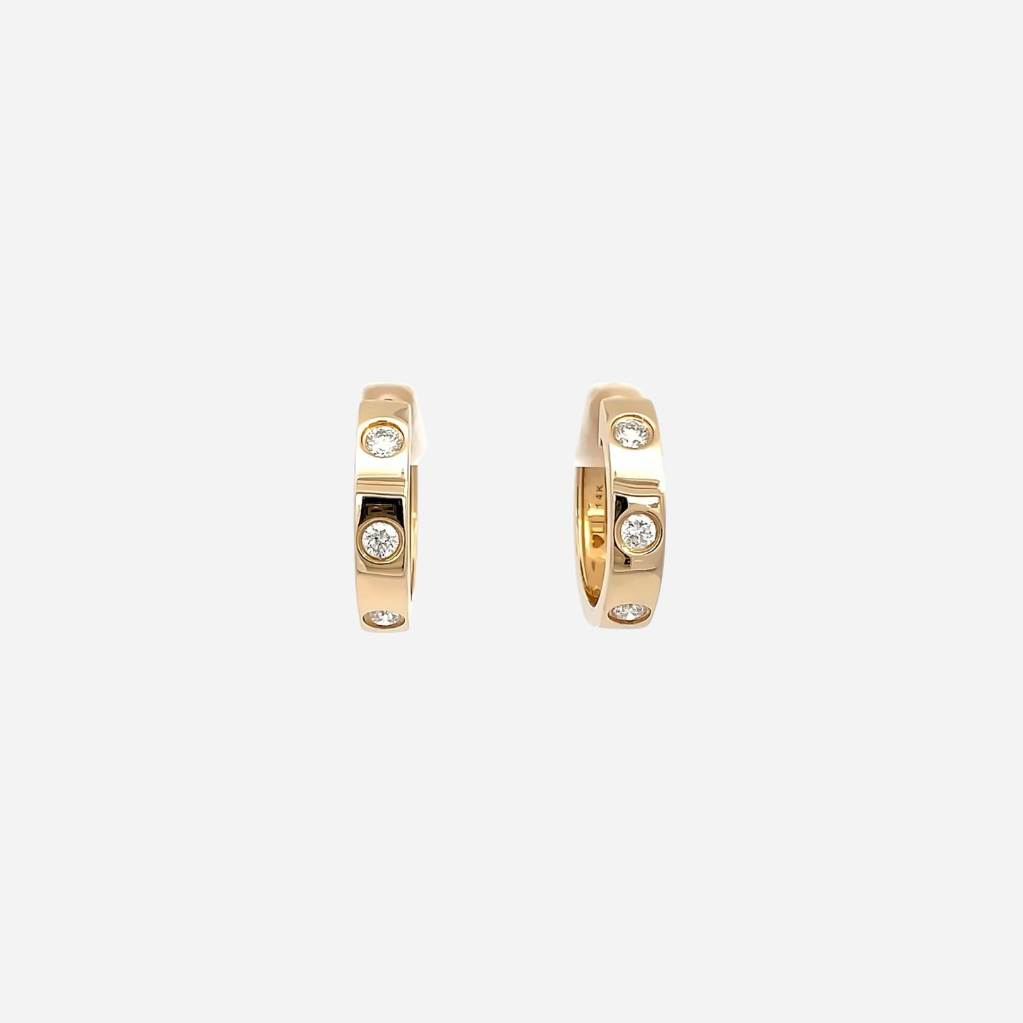 Diamond Flush Set Hoops