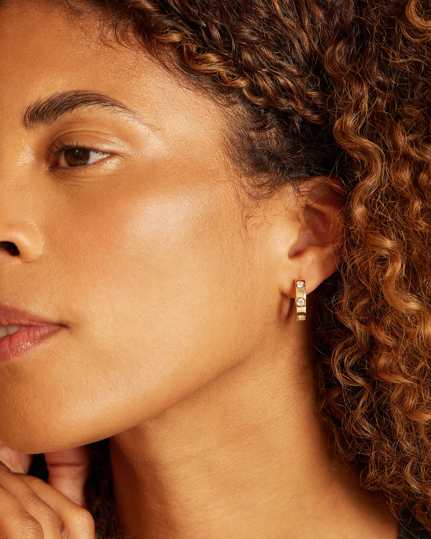 Diamond Flush Set Hoops