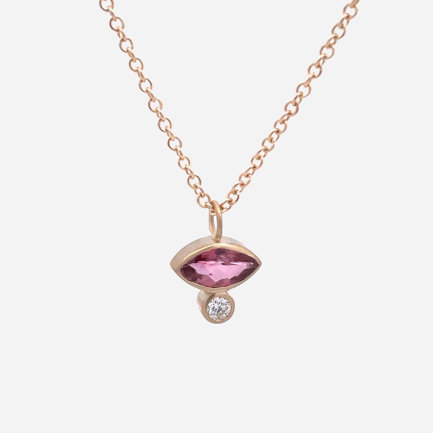 Pink Tourmaline & Diamond Necklace