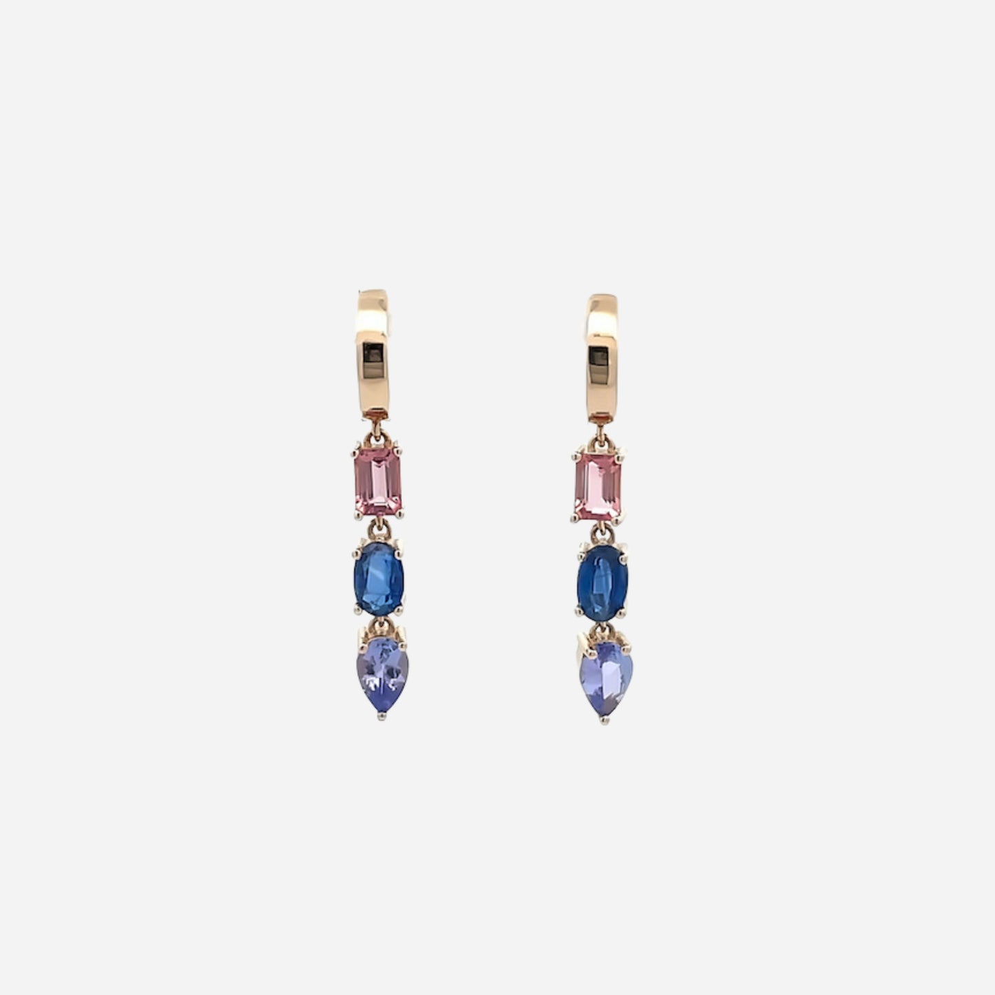 Mixed Gemstone Drop Huggies