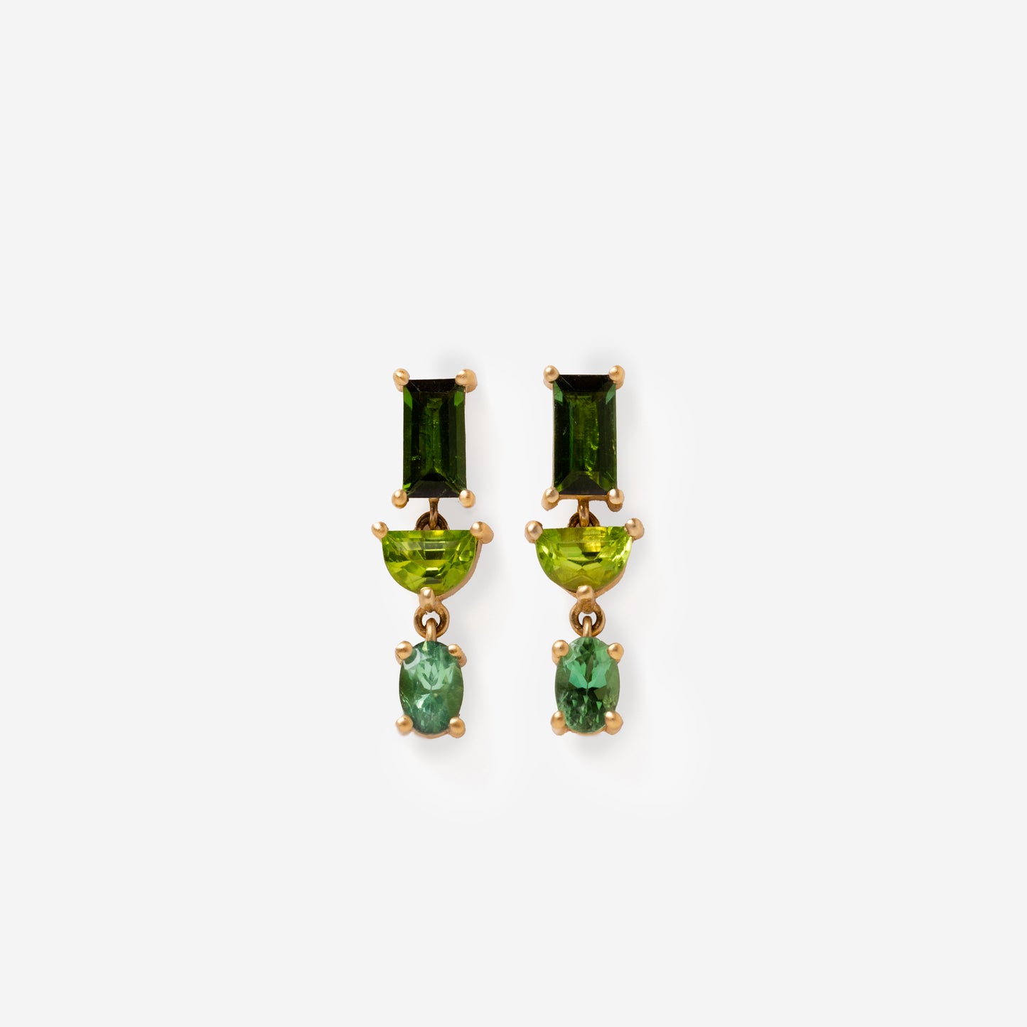 Tourmaline and Peridot Earrings