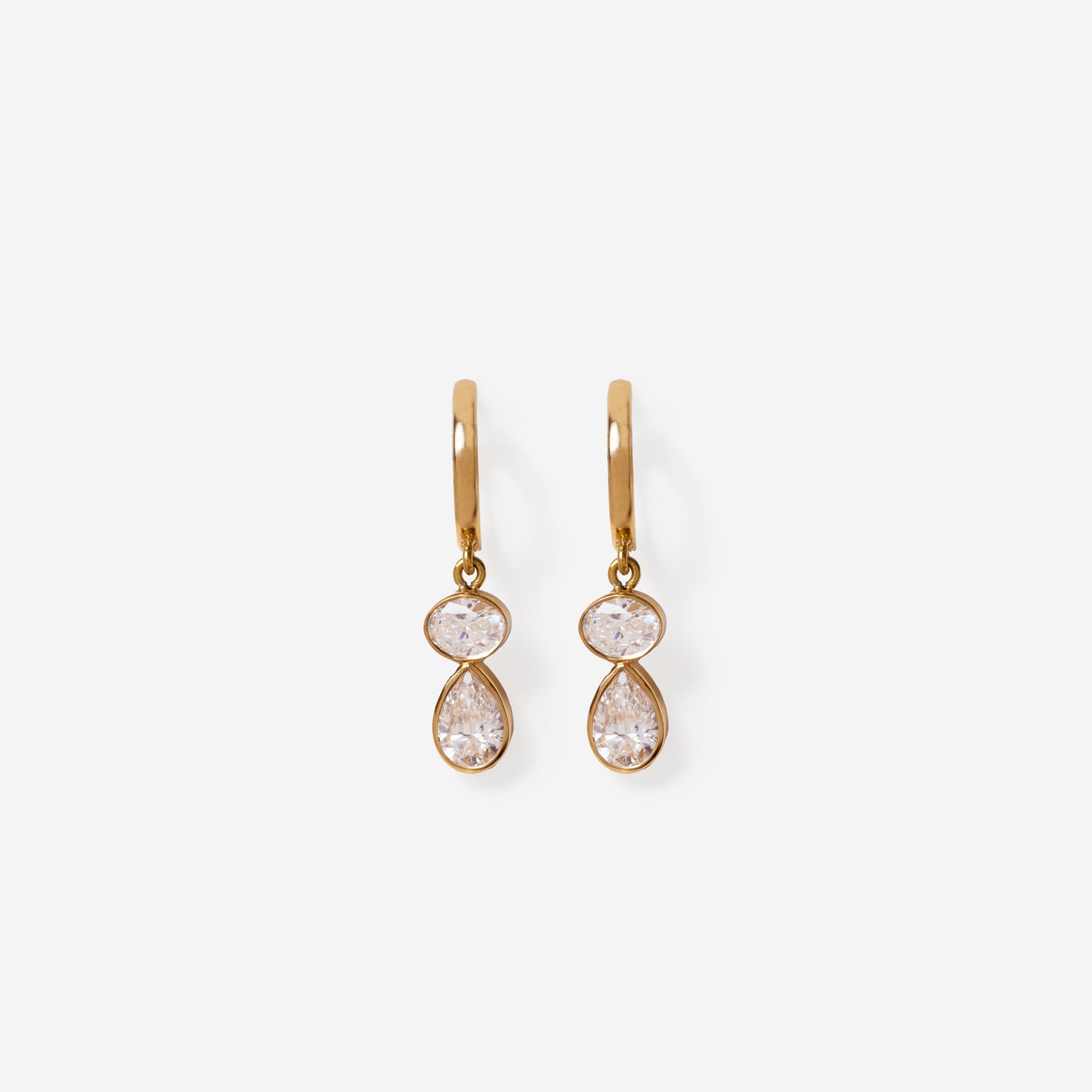 Oval and Pear Diamond Huggies