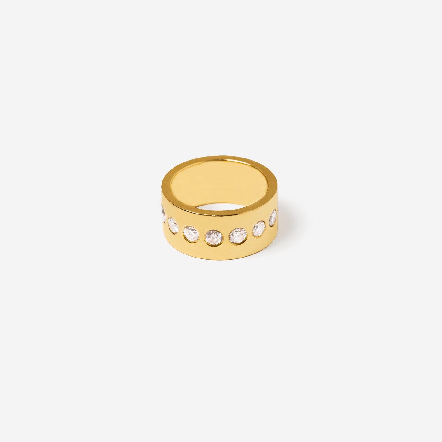 Chunky Flush Set Diamond Ring