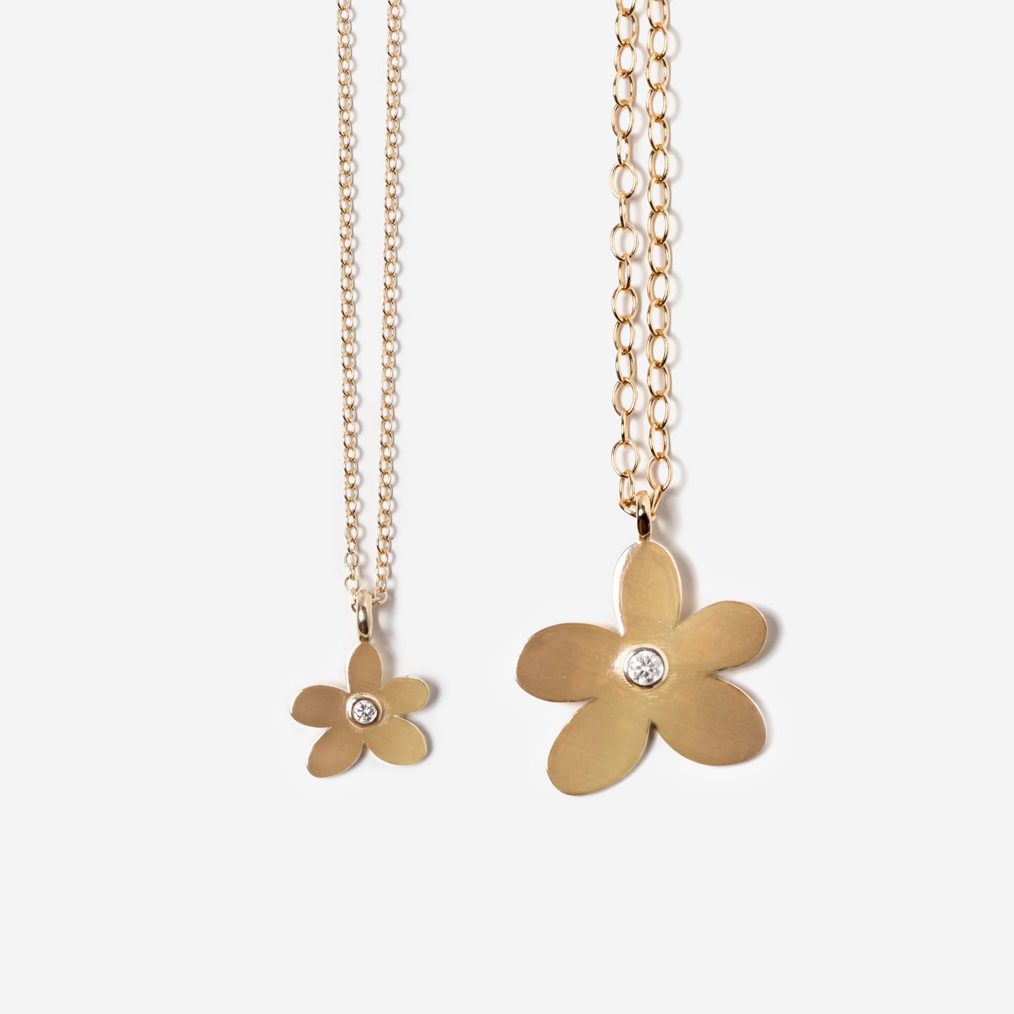 Large Daisy Flower Pendant on Gold Chain