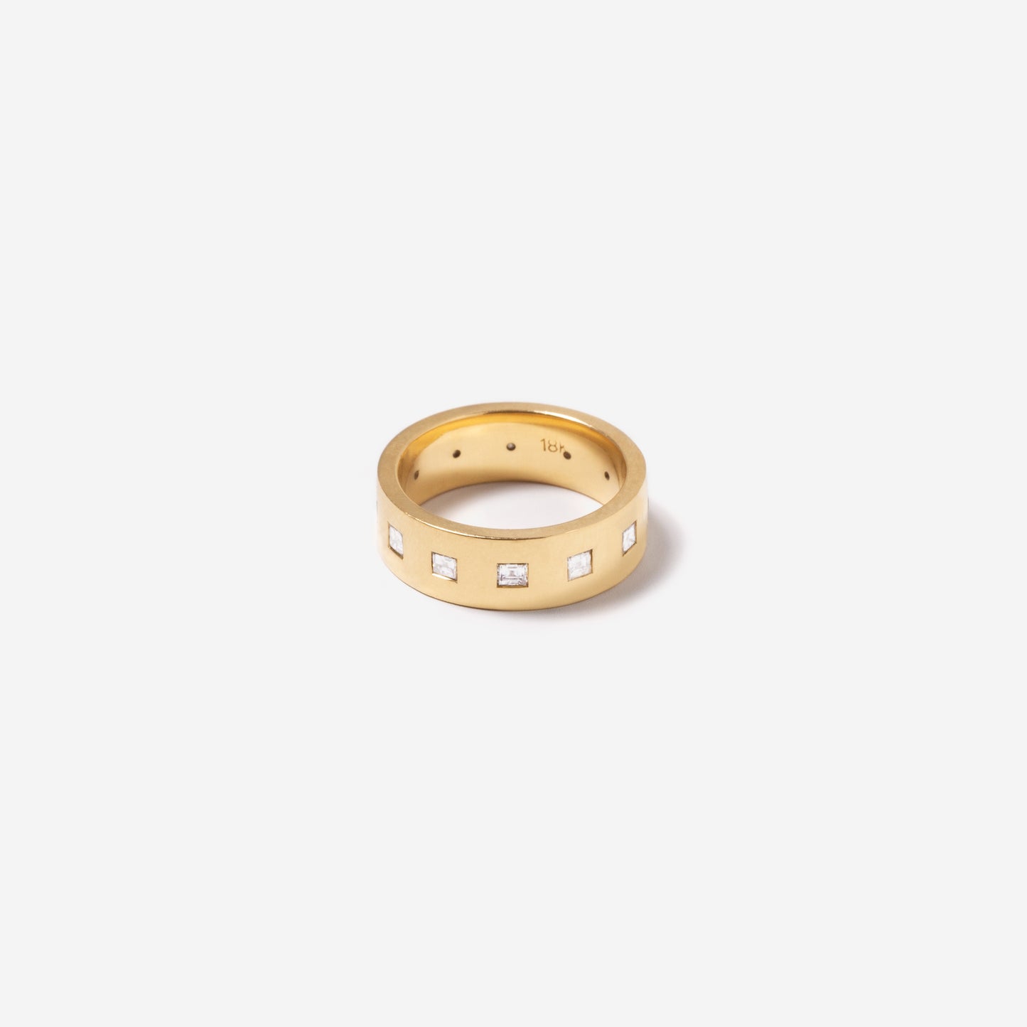 Flush Set Princess Cut Diamond Band
