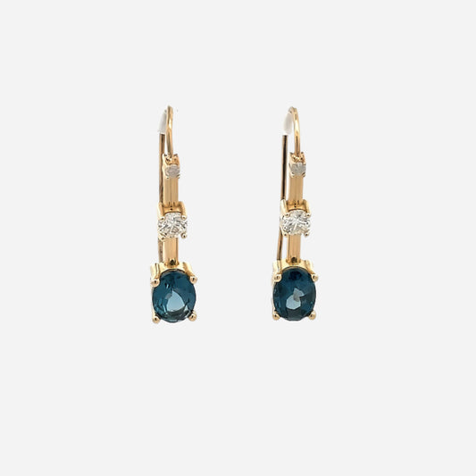 Iolite and Diamond Earrings